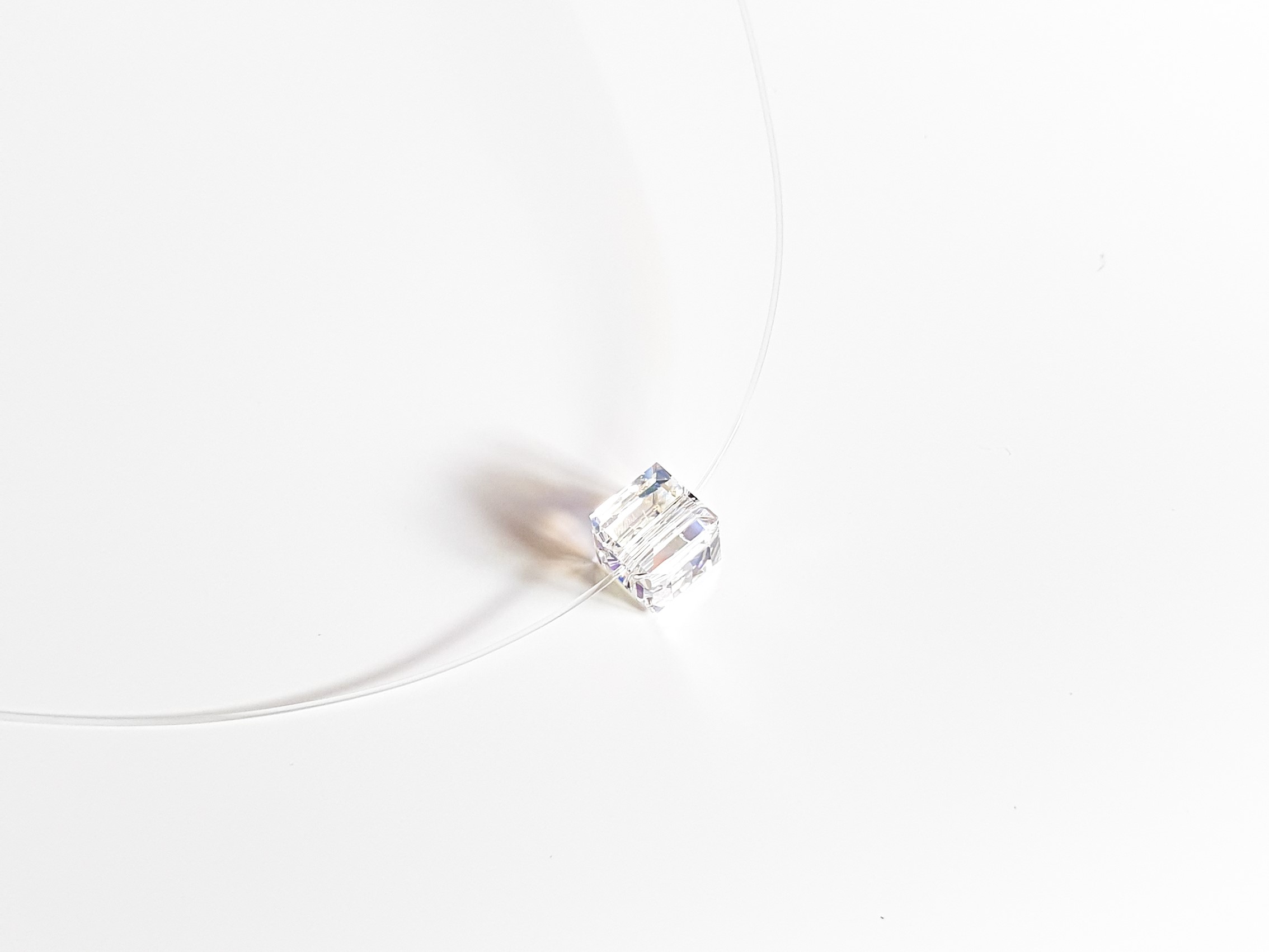 choker la baza gatului cu cristal aurora boreala swarovski cub